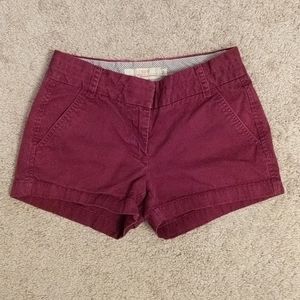 J. CREW Broken-in Chino shorts wine  2.5" inseam